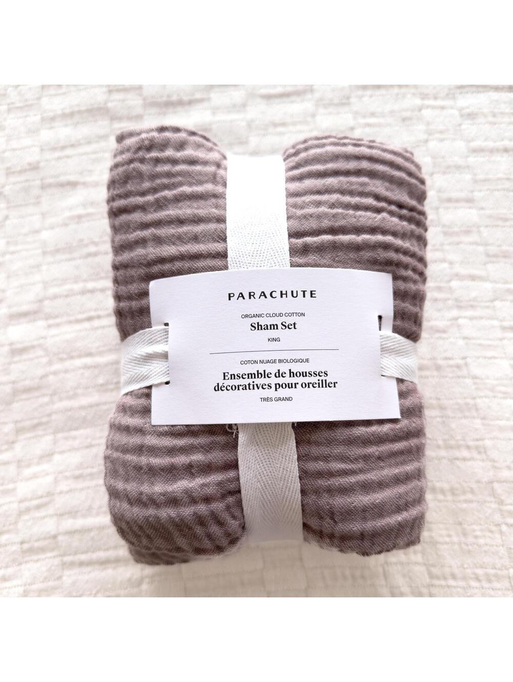 NEW Parachute Dusty Mauve Organic Cloud Cotton King Sham Set